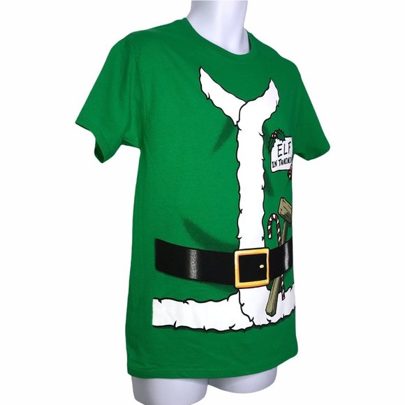 NWT Fruit of the Loom Graphic Elf in Training Christmas Holiday T-Shirt Tee M - Picture 4 of 8